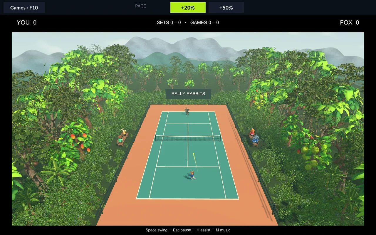 Rabitennis: lapangan tenis di tengah hutan.